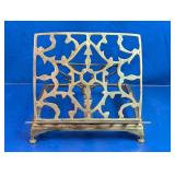 Vintage Brass Adjustable Filigree Book Stand