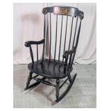 Vintage Black Stenciled Rocking Chair