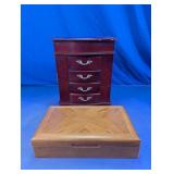 Wooden Jewelry Box and Mini Dresser Set