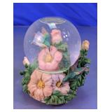 Hummingbird and Floral Musical Snow Globe