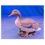Decorative Glass Duck Figurine on Base