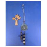 St. Benedict Medal Door Chime and Wooden Cross