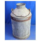 Galvanized Metal Milk Churn