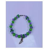 Mardi Gras Beaded Bracelet with High Heel Charm