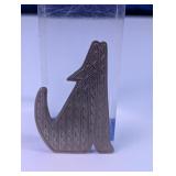 Howling Wolf Pewter Brooch Pin