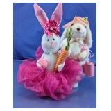 Decorative Easter Bunny Tabletop Figures Duo