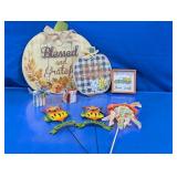 Fall Autumn Thanksgiving Decor Signs & Stakes Lot