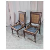 Vintage Cane Back Side Chairs