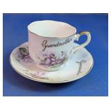 Vtg. Grandmother Porcelain Teacup & Saucer Set