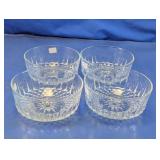 Vintage Clear Cut Glass Dessert Bowls Lot