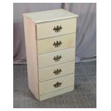 White Five Drawer Chest