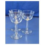 Clear Stemmed Dessert Coupe Glasses Set