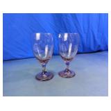 Vintage Purple Glass Goblets Duo