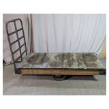 Industrial Wood Platform Cart with Metal Frame
