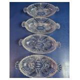 Pressed Glass Relish Dishes