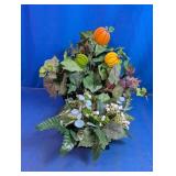 Fall Pumpkin and Gourd Basket Centerpiece