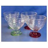 Ribbed Glass Dessert Cups Set