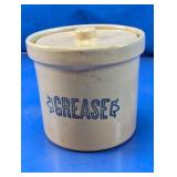Stoneware Grease Crock with Lid