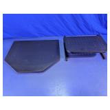 Wood Lazy Susan and Metal Monitor Stand Set