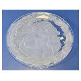 Santa Frosted Glass Christmas Plate