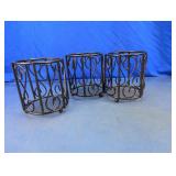 Black Metal Wire Basket Holders Set