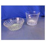 Vintage Diamond Cut Bowl & Crystal Tumbler