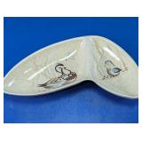 Red Wing Pottery Bob White Divided Dish
