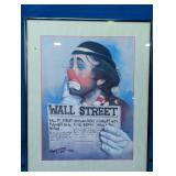 Clown Wall Street Framed Print