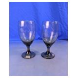 Elegant Glass Stemware Water Goblets Duo
