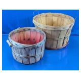 Wooden Bushel Basket Pair
