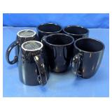 Corelle Coordinates Black Coffee Mugs Set