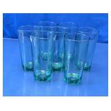 Green Tinted Highball Glasses Set