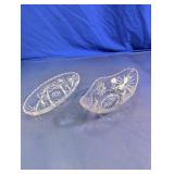 Cut Glass Oval Serving Dishes Set