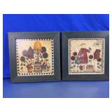 Country Folk Art Framed Print Set