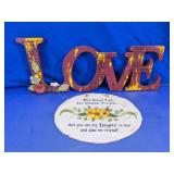 Wood LOVE Sign & Daughter-in-Law Plaque