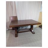 Amish-Style Expandable Trestle Dining Table