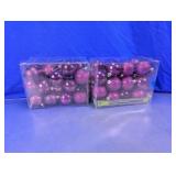 Purple Shatterproof Ornament Lot