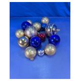 Blue & Silver Christmas Ornament Lot