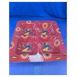 Artimino Red Rooster 4-Section Ceramic Platter