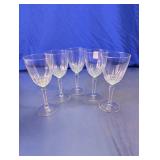 Vintage Crystal Cut Stemware Wine Glasses Lot