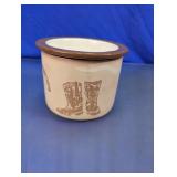 Clay Art Wild West Hand Painted Crock