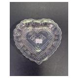 Heart Shaped Pressed Glass Trinket Dish