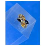 Vintage Gold Tone Black Tuxedo Studs Duo
