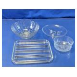 Assorted Clear Glass Serving Pieces