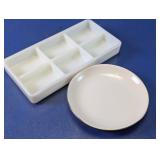Milk Glass Organizer Tray and Ceramic Dish Set