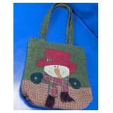 Snowman Appliquï¿½ Felt Tote Bag