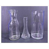 Clear Glass Vase Assortment with Carafe