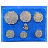 Vintage Venezuela Bolivar Coins & Anchor Pin Lot