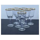 Gold Band Rim Wine Glasses Set