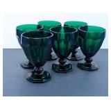 Emerald Green Glass Goblets Set